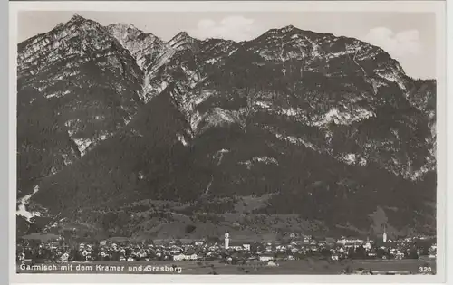 (68308) Foto AK Garmisch, Panorama m. Kramer u. Grasberg, 1934