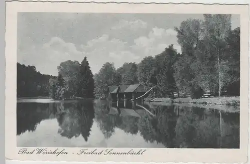 (68134) AK Bad Wörishofen, Freibad Sonnenbüchl, vor 1945