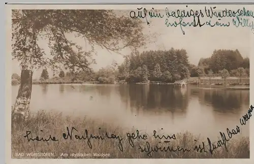 (66504) Foto AK Bad Wörishofen, Am idyllischen Waldsee, 1929