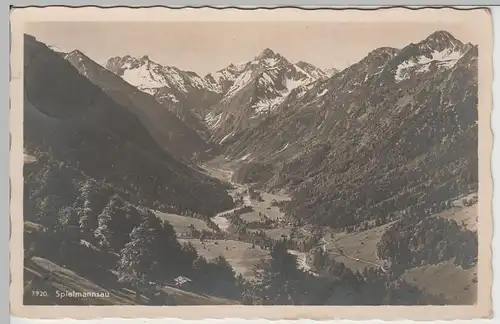 (63916) Foto AK Spielmannsau, Gesamtansicht, Blick ins Tal 1936