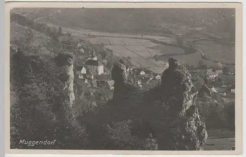 (63675) AK Muggendorf, Wiesenttal, Blick von Burg Neideck, St. Laurentius