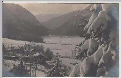 (57865) Foto AK Bayrischzell, verschneite Häuser, See und Berge, vor 1945