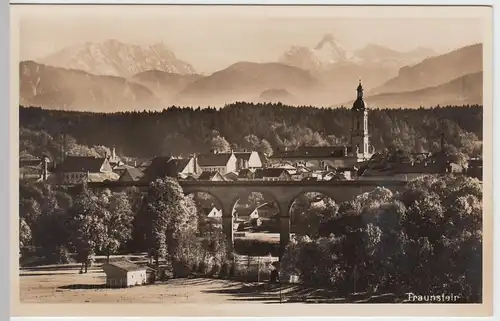 (56648) Foto AK Traunstein, Panorama, vor 1945