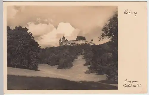 (55849) Foto AK Coburg, Veste, Blick vom Veilchental, vor 1945