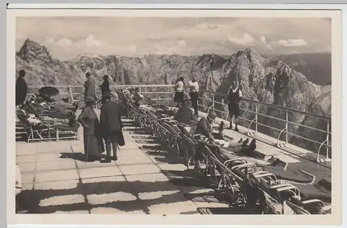 (55617) Foto AK Zugspitze, Hotel Schneefernerhaus, Liegeterrasse 1934