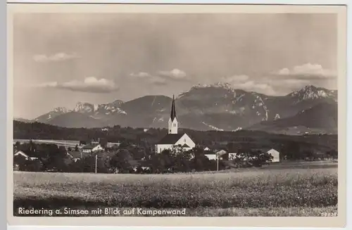 (55266) Foto AK Riedering, Kirche, Kampenwand