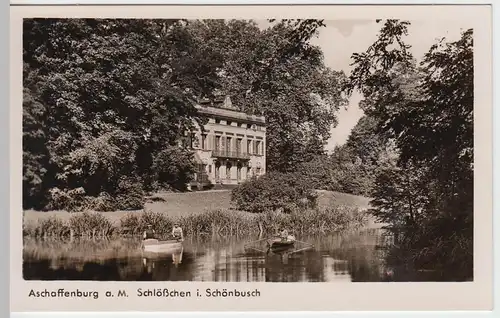 (54890) Foto AK Aschaffenburg, Schlösschen in Schönbusch, nach 1945