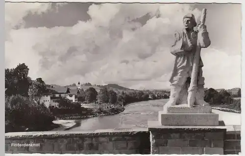 (53986) Foto AK Lechbruck, Flößerdenkmal, nach 1945