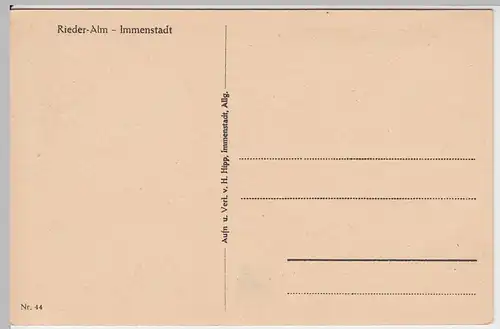 (51552) AK Immenstadt, Rieder-Alm bei Nacht, vor 1945