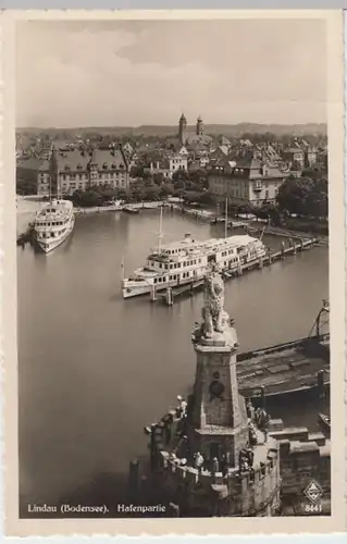 (5107) Foto AK Lindau, Bodensee, Hafen, Passagierschiffe, vor 1945