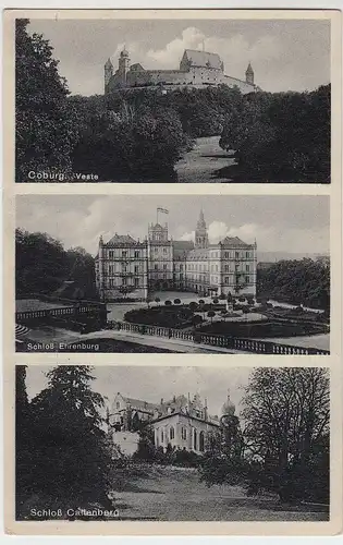 (50961) AK Coburg, Veste, Schloß Ehrenburg, Schloß Callenberg, 1935