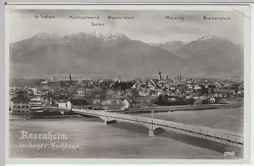 (50951) Foto AK Rosenheim, Panorama, 1930er