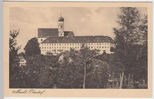 (50766) AK Markt-Oberdorf, Schloss und Pfarrkirche St. Martin, 1928