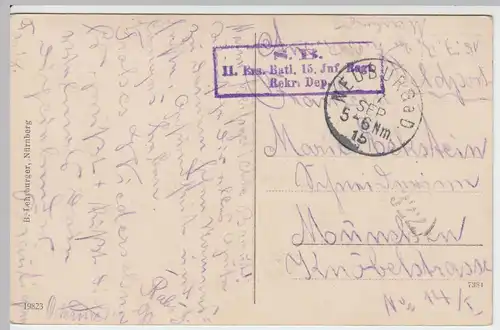 (49247) AK Neuburg a.d. Donau, Panorama, Feldpost 1915