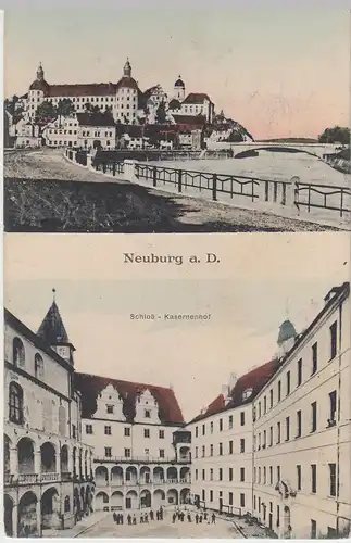 (49097) AK Neuburg a.D., Schloß, Kasernenhof, Feldpost 1915