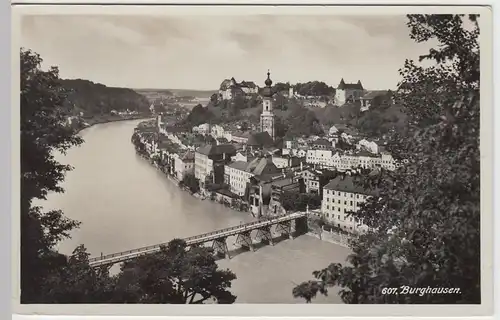 (48915) Foto AK Burghausen, Partie an der Salzach, vor 1945