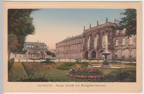 (48710) AK Bayreuth, Neues Schloss, Markgrafenbrunnen, vor 1945