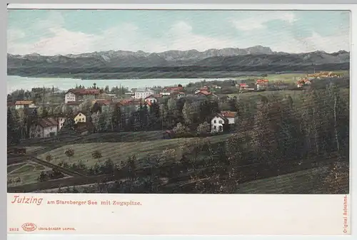 (48363) AK Tutzing, Panorama, Starnberger See, Zugspitze, bis um 1905