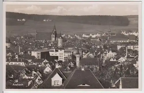 (4827) Foto AK Ansbach, Panorama, vor 1945