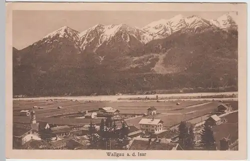 (47361) AK Wallgau, Isar, Panorama, vor 1945