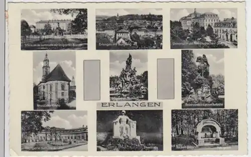 (4688) AK Erlangen, Neustädt. Kirche, Schloss, Reiterstandbild 1937