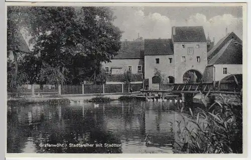 (4656) AK Grafenwöhr, Stadtweiher, Stadttor 1933-45