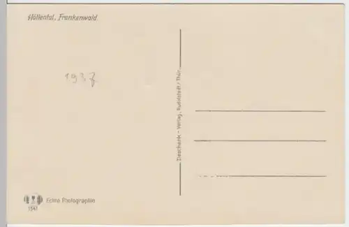 (4623) Foto AK Höllental, Frankenwald, Hubertusquelle 1937