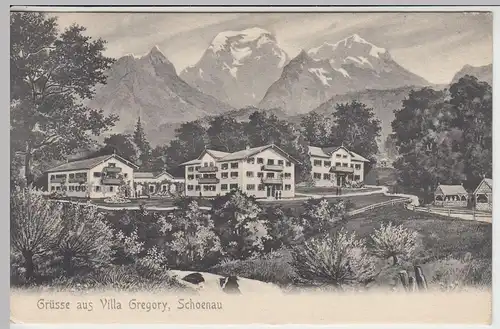 (45524) AK Grüsse aus Villa Gregory, Schoenau a. Königssee, um 1900