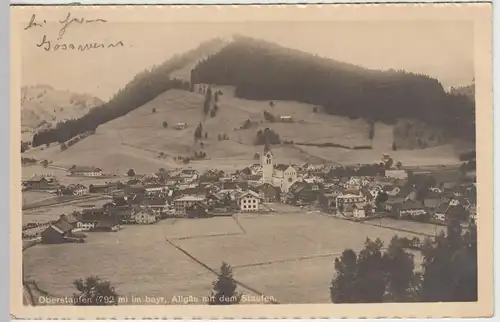 (45331) Foto AK Oberstaufen, Totale mit dem Staufen, 1913