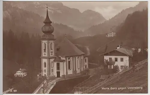 (44977) Foto AK Maria Gern gegen Untersberg, vor 1945