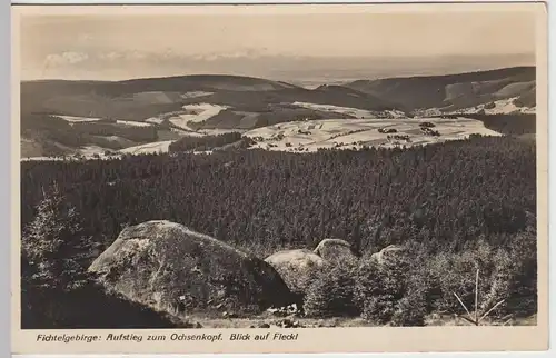 (44968) Foto AK Fichtelgebirge, Aufst. z. Ochsenkopf, Bl. a. Fleckl, 1933