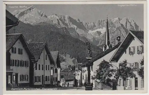 (44500) AK Garmisch-Partenkirchen, Floriansplatz, 1937