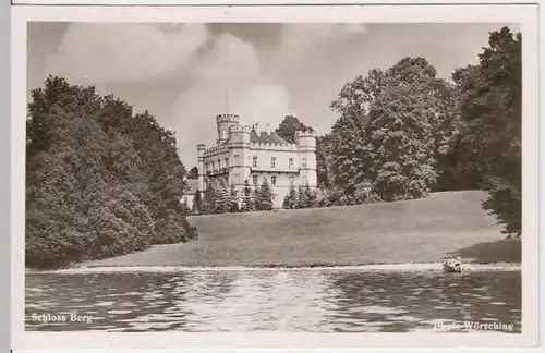 (4405) Foto AK Starnberger See, Schloss Berg 1956