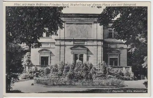 (4382) AK Bayreuth, Villa Wahnfried 1938