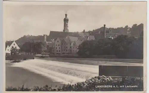 (43783) Foto AK Landsberg am Lech, Lechwehr, Mariä Himmelfahrt 1930