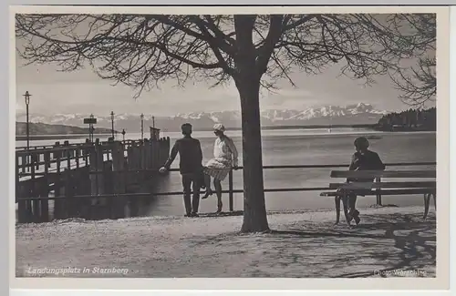 (43735) Foto AK Starnberg, Landungsplatz am Starnberger See, vor 1945