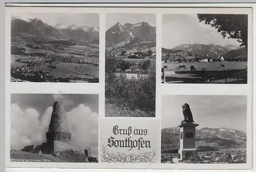 (43723) Foto AK Sonthofen, Denkmal Grünten, Kriegerdenkmal, Mehrbild 1935