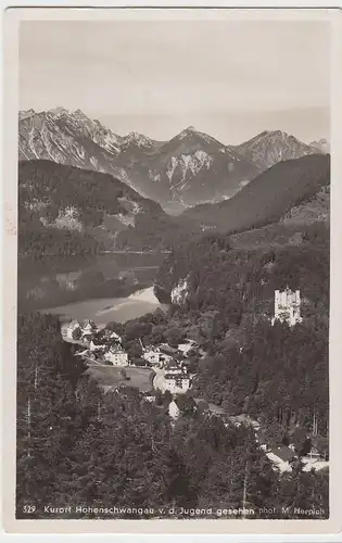 (43427) Foto AK Hohenschwangau, Blick von der Jugend, vor 1945