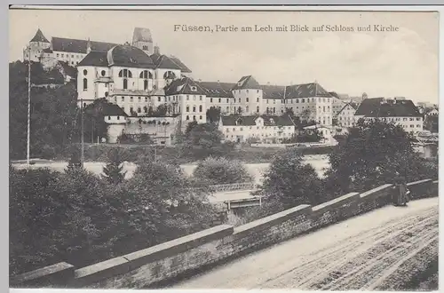 (43343) AK Füssen, Lech, Schloss, Kirche, vor 1945