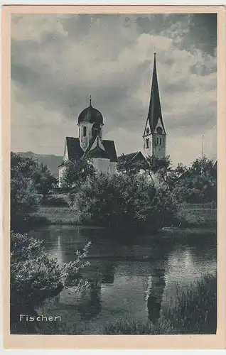 (42846) AK Fischen, Kirche vor 1945