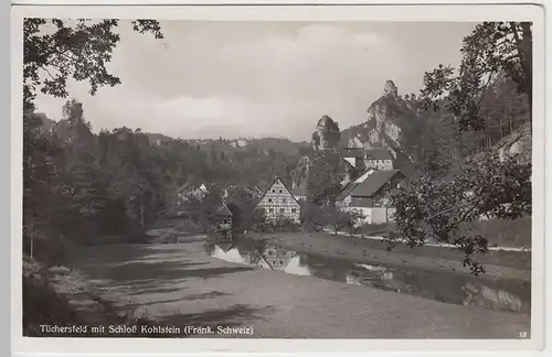 (42395) Foto AK Tüchersfeld, Ortsansicht, Schloss Kohlstein 1938