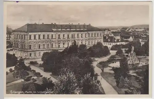 (40800) Foto AK Erlangen, Partie im Schloßgarten, 1936