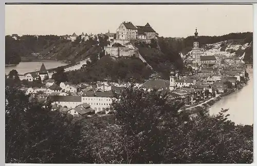 (40659) Foto AK Burghausen a.d. Salzach, Totale 1938