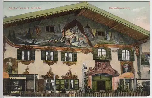 (3806) AK Mittenwald, Hornsteinerhaus, um 1909