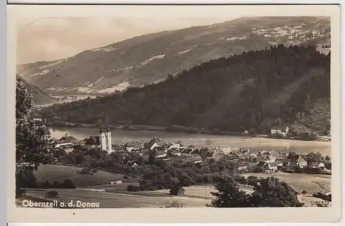 (3783) Foto AK Obernzell, Marktkirche, Donau, Panorama 1940