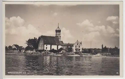 (37818) Foto AK Wasserburg a. Bodensee m. Kirche, 1937