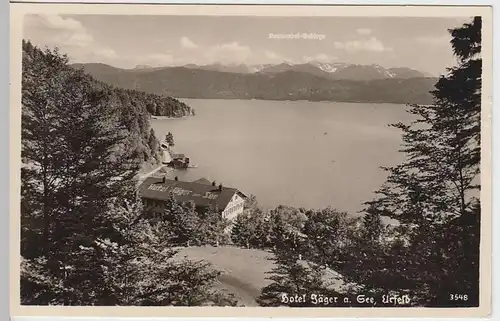 (37560) Foto AK Urfeld am Walchensee, Hotel Jäger am See, 1957