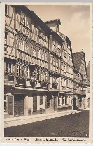 (37498) Foto AK Ochsenfurt a.M., Fachwerkhäuser i.d. Ritter v.Epp-Straße 1941