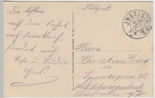 (36583) AK Ingolstadt, Totale, Feldpost 1917