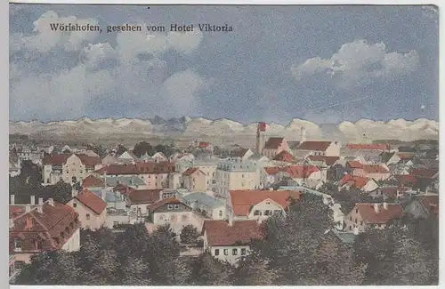 (36580) AK Wörishofen, Totale vom Hotel Viktoria, Feldpost 1918